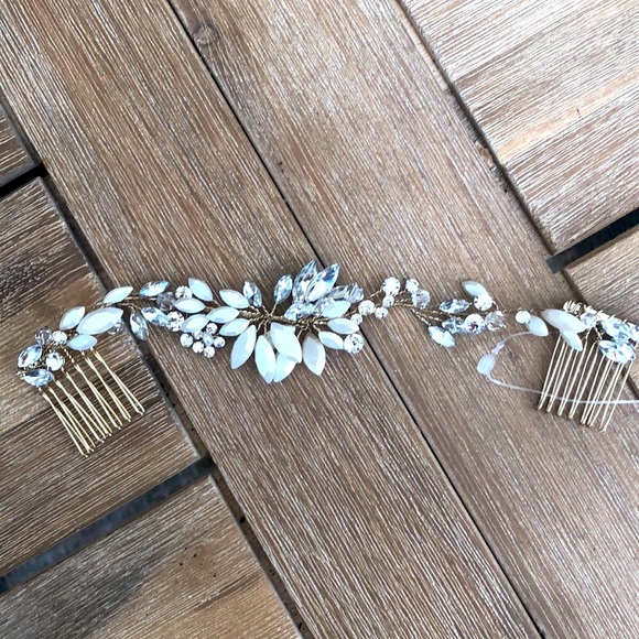 NWOT! Brides & Hairpins RHEA HALO COMB gold bridal comb - Picture 6 of 11